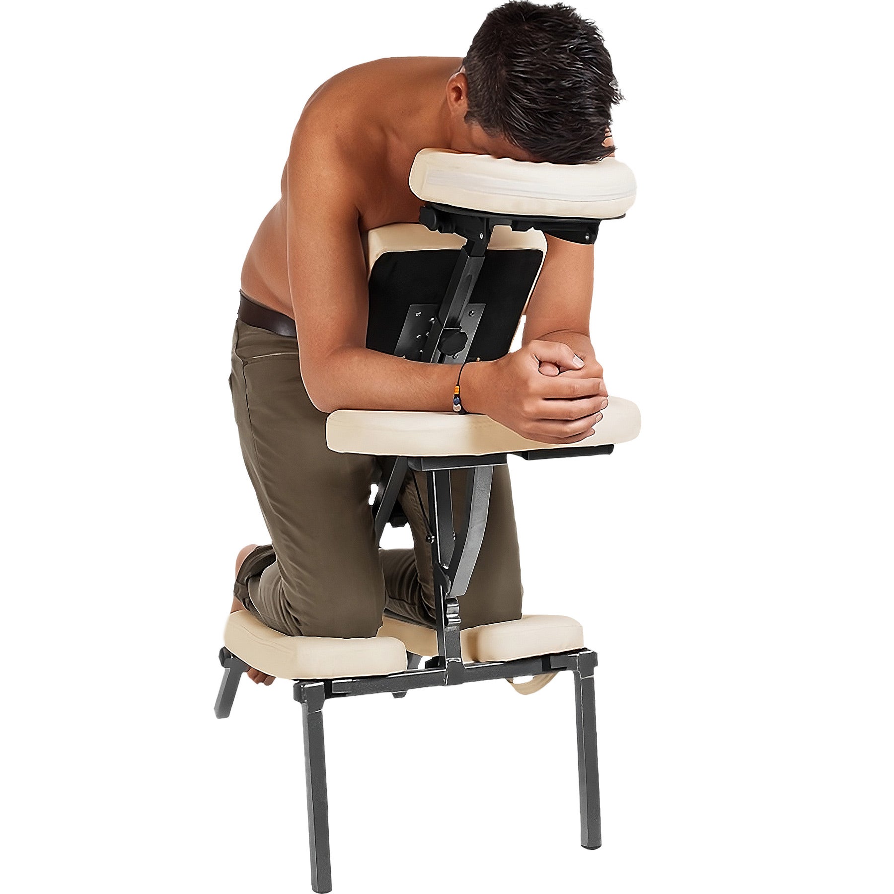 Fauteuil de massage en acier et cuir synthétique avec coussinets réglables pour la tête et le corps TECTAKE - 7