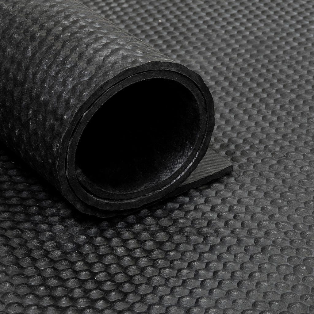 Rubber Op Rol Rubber loper / rubbermat op rol Hamerslag 6mm - Breedte 200 cm - Por ...