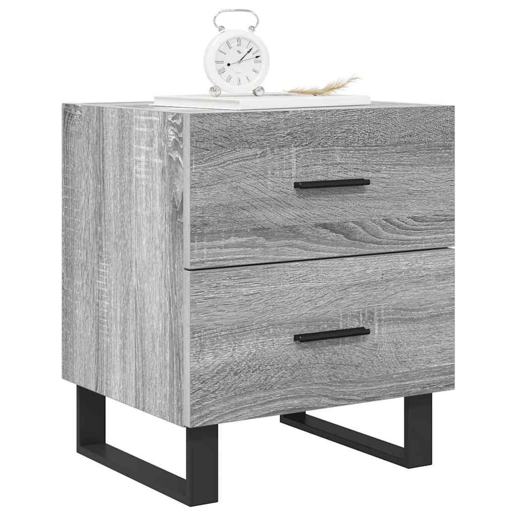 Mesitas noche 2 uds madera ingeniería gris Sonoma 40x35x47,5 cm vidaXL - 5