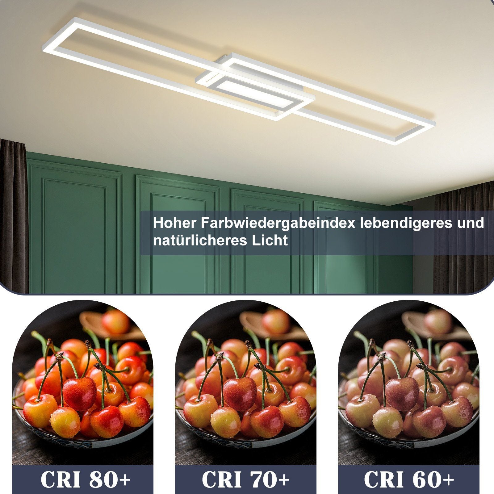 NETTLIFE Lampa sufitowa LED czarna lampa sufitowa nowoczesne geometryczne oświetlenie sufitowe z możliwością ściemniania za pomocą pilota - 6