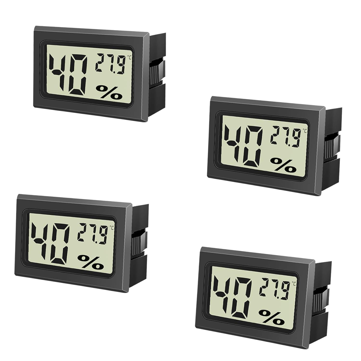 Termometr wewnętrzny i higrometr, 4-częściowy mini termometr cyfrowy LCD z higrometrem, precyzyjny mały termometr wewnętrzny i zewnętrzny