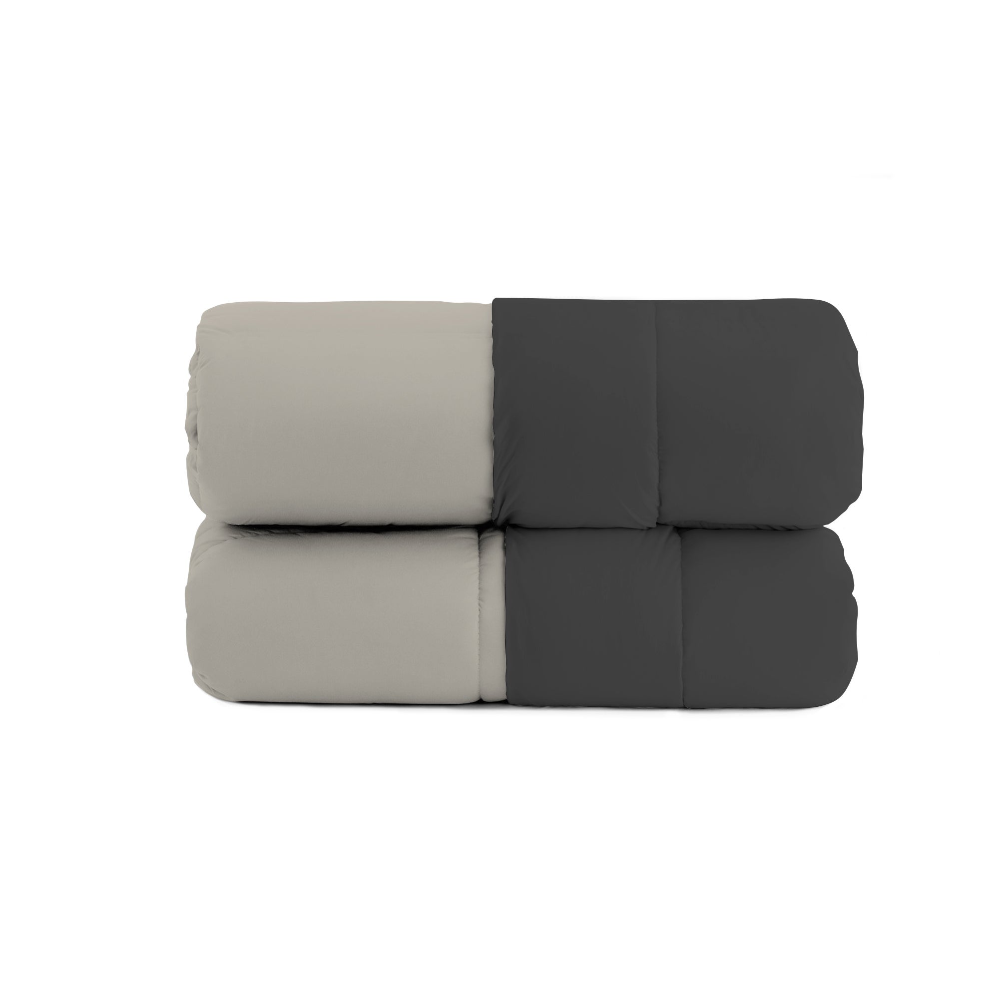 Couette Légère MORTREUX 140x200 Cm, Gris Clair, Microfibre Et Granules Polyester, Neuve