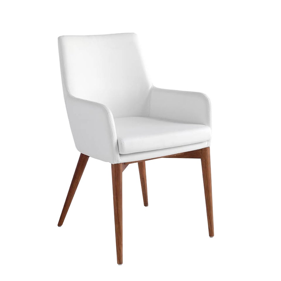 Białe krzesło z ekoskóry 57 x 64 x 88 cm