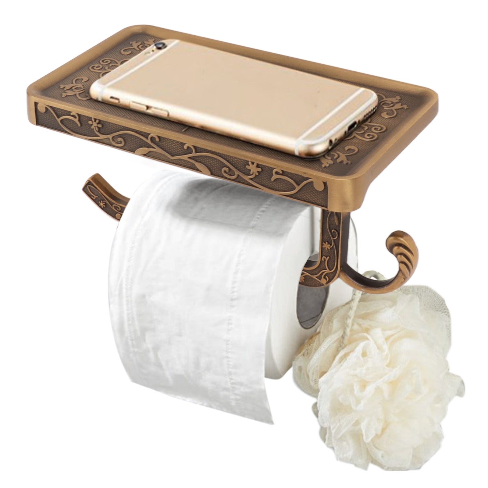 Aluminiowy uchwyt na papier toaletowy w stylu vintage do łazienki, salonu, sypialni, typ C