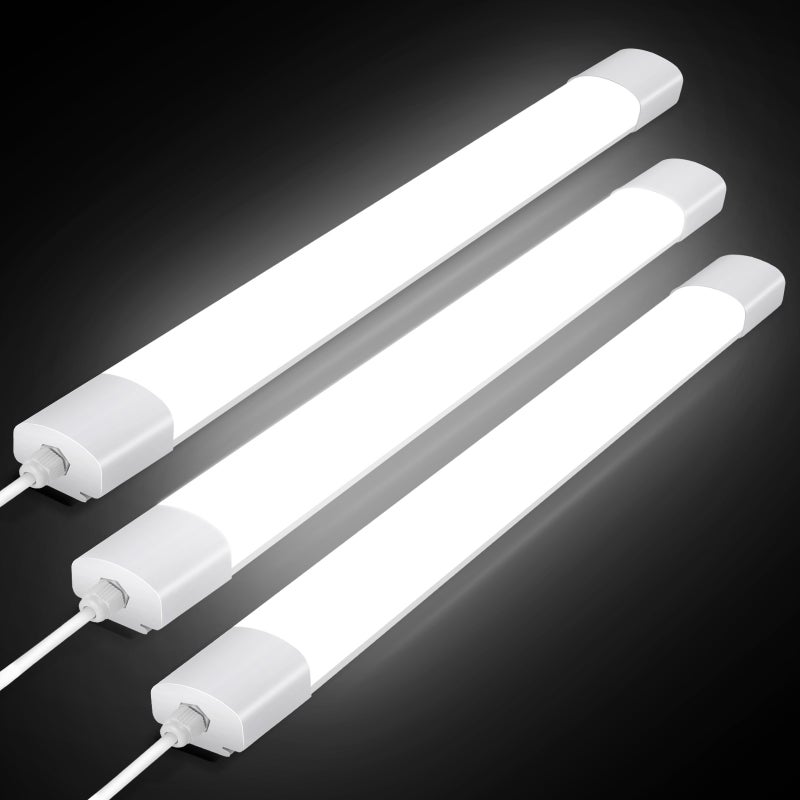 LOVHAUS 3-Pack Światło LED Łazienka 60CM, Rura LED 20W 110LM/W, Biel Neutralna 4000K, Oświetlenie Sufitowe, Stałe Podłączenie