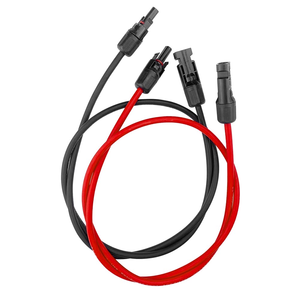 GELRHONR Cavo Di Prolunga Per Pannello Solare 14AWG - Kit Adattatore Con Connettori Femmina E Maschio, Coppia Di Cavi Rosso+Nero Per Sistemi Fotovoltaici (5 Metri / 16 Ft)