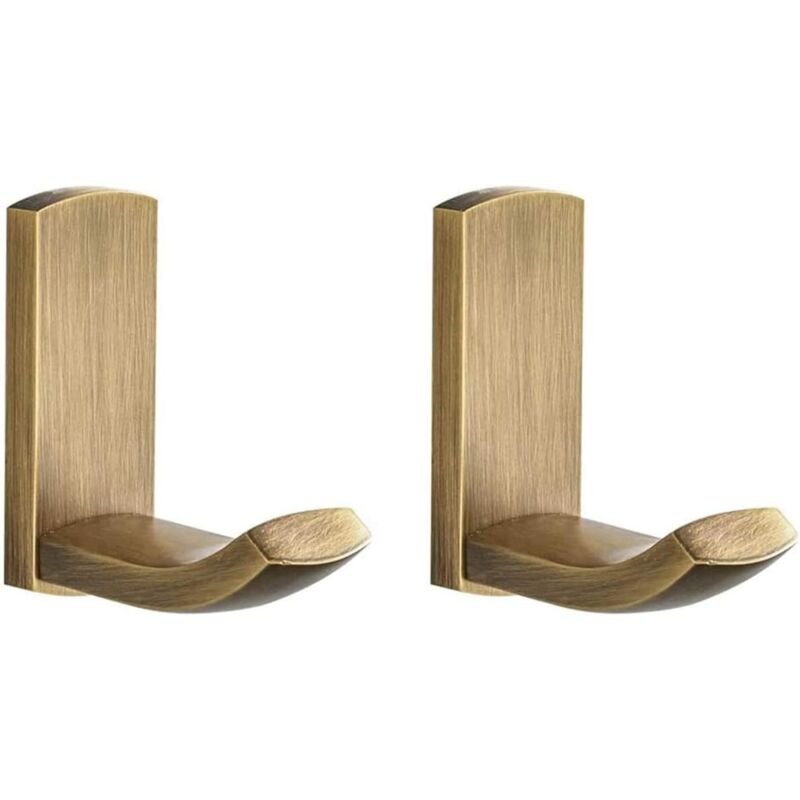 Set de 2 cârlige de perete din alamă antică – Design retro din bronz periat, perfecte pentru baie, bucătărie sau hol de intrare 2buc