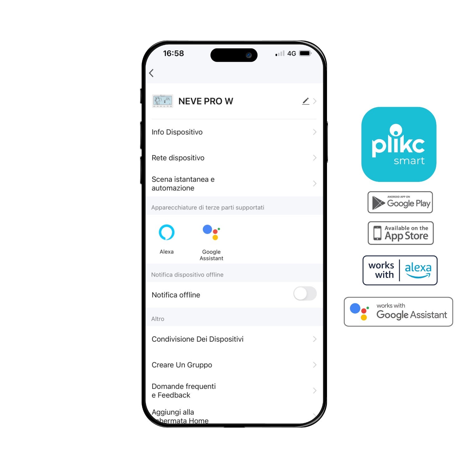 PLIKC - Neve Pro W - cronotermostato digitale wifi, gestibile con app, a parete e ad incasso - 2