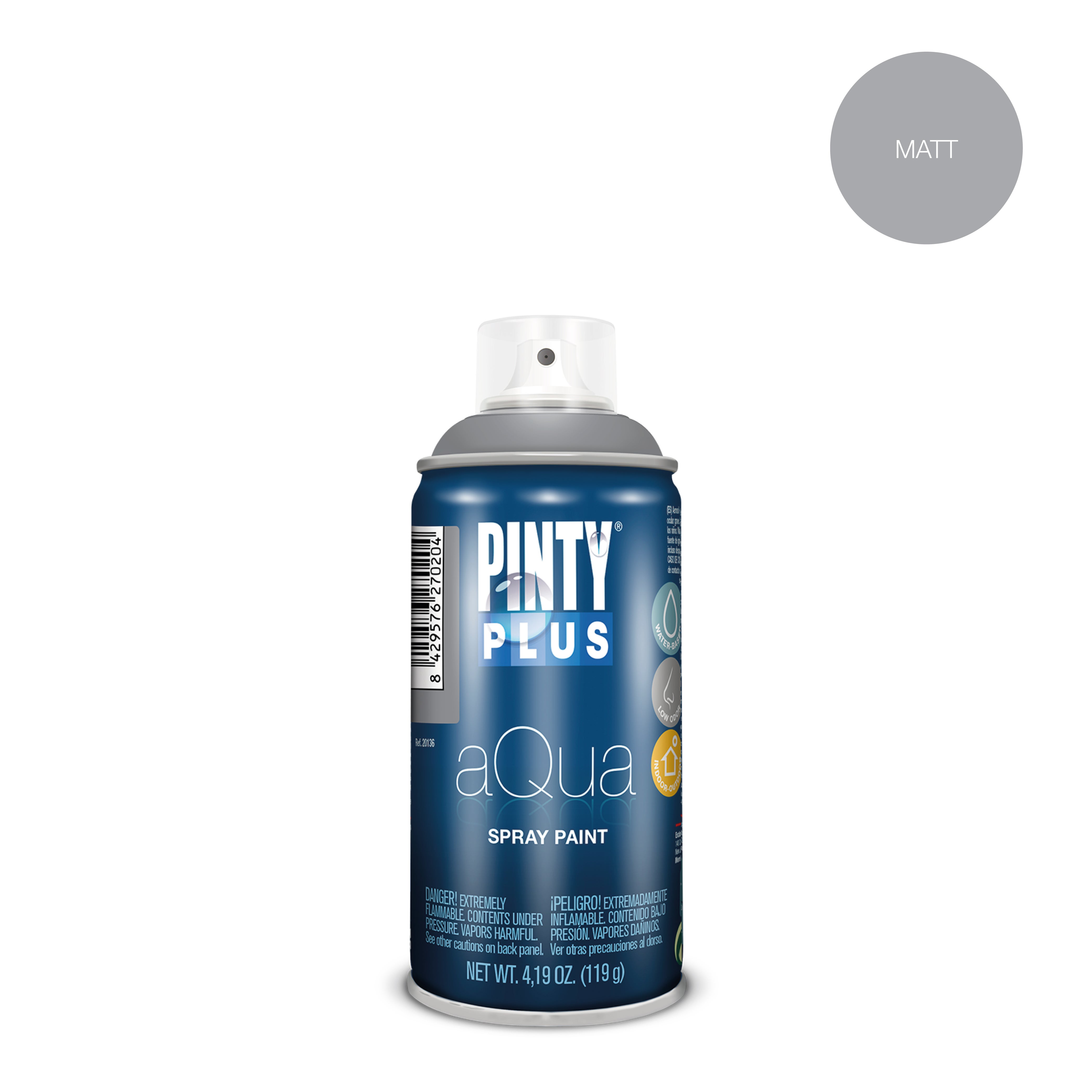 PintyPlus Aqua farba wodna dekoracyjna w spray 0.15L szary