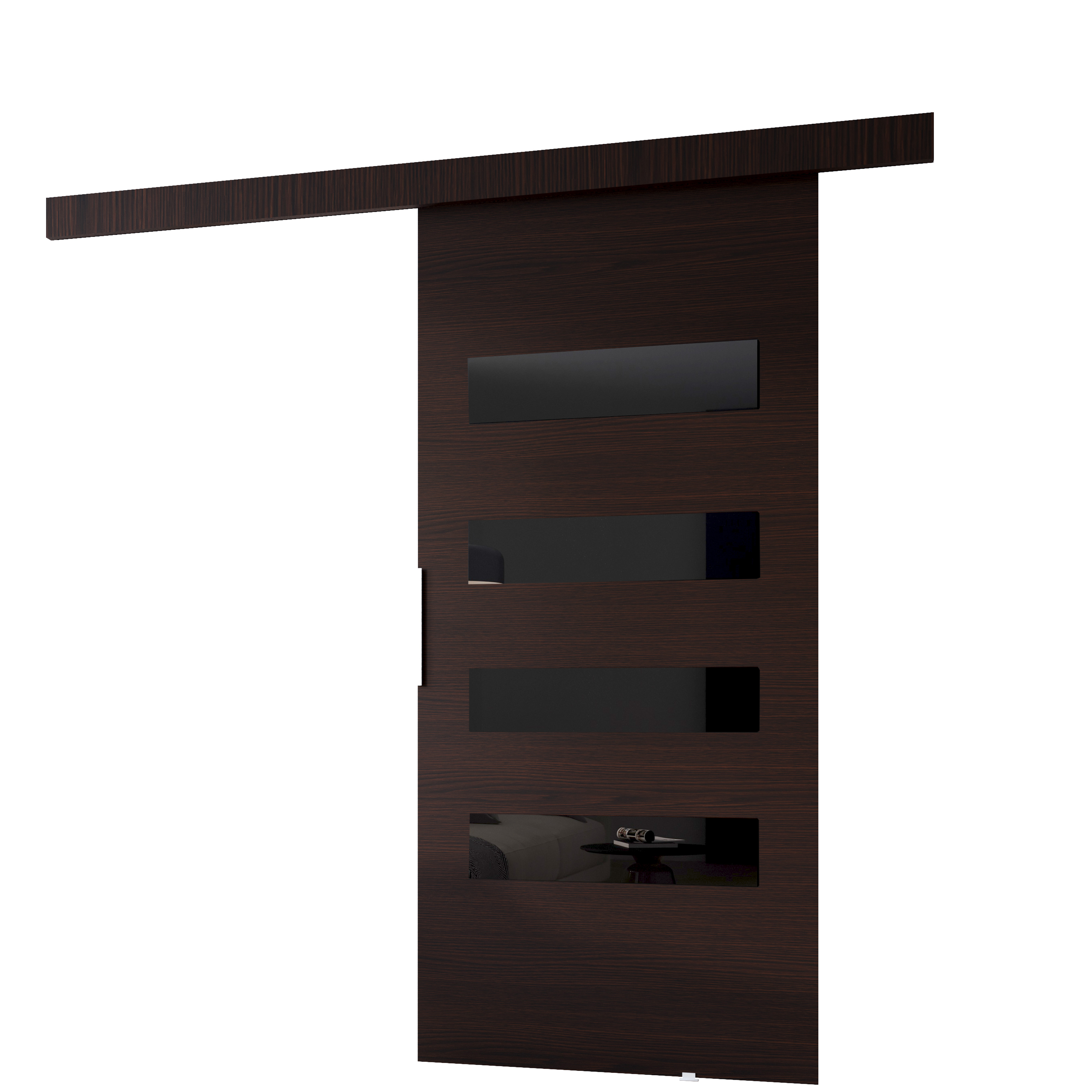 Drzwi przesuwne wewnętrzne CLEAN F 76 cm w kolorze wenge.