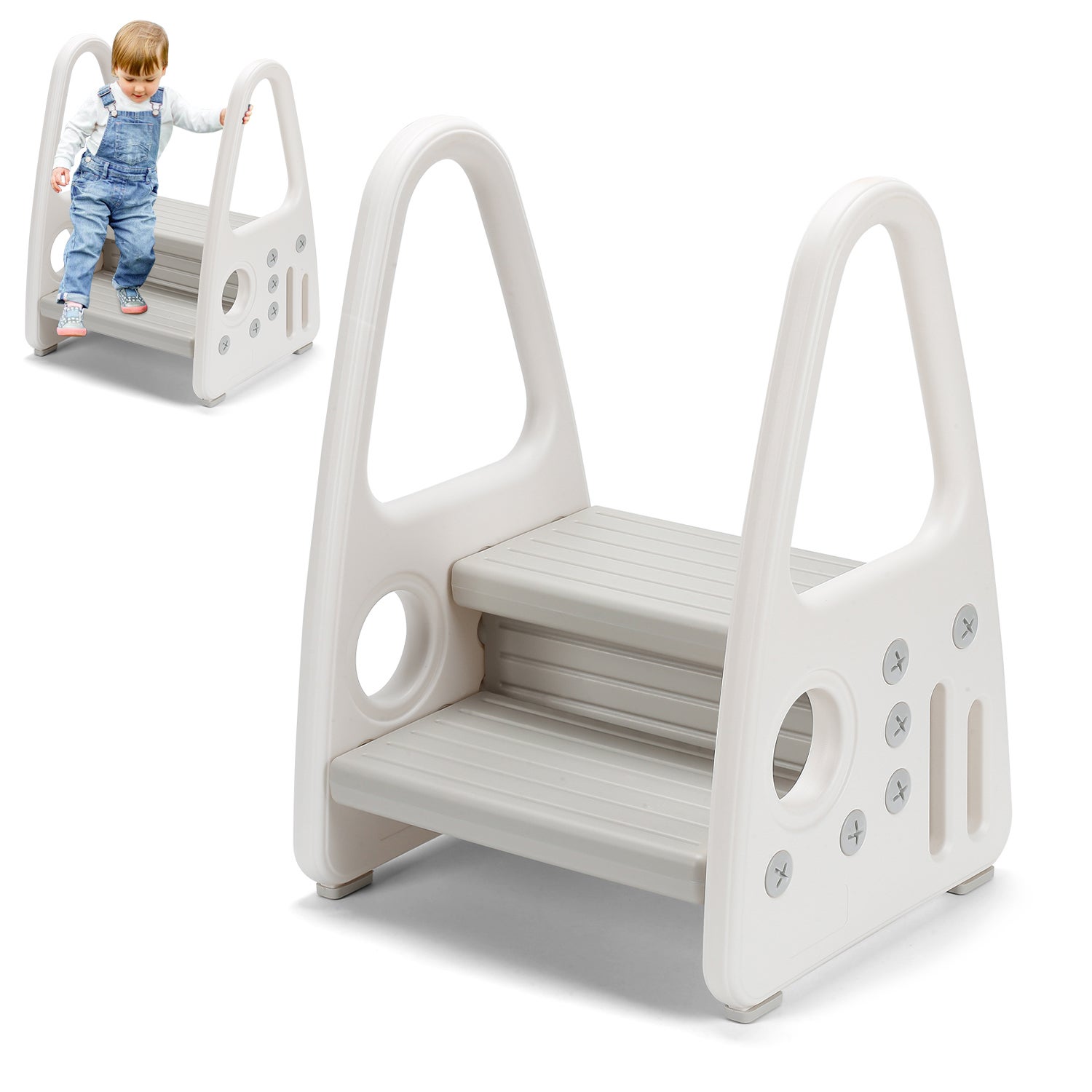 Tabouret Marchepied Enfant – Peint à La Main – Forme De Requin – Bois Massif
