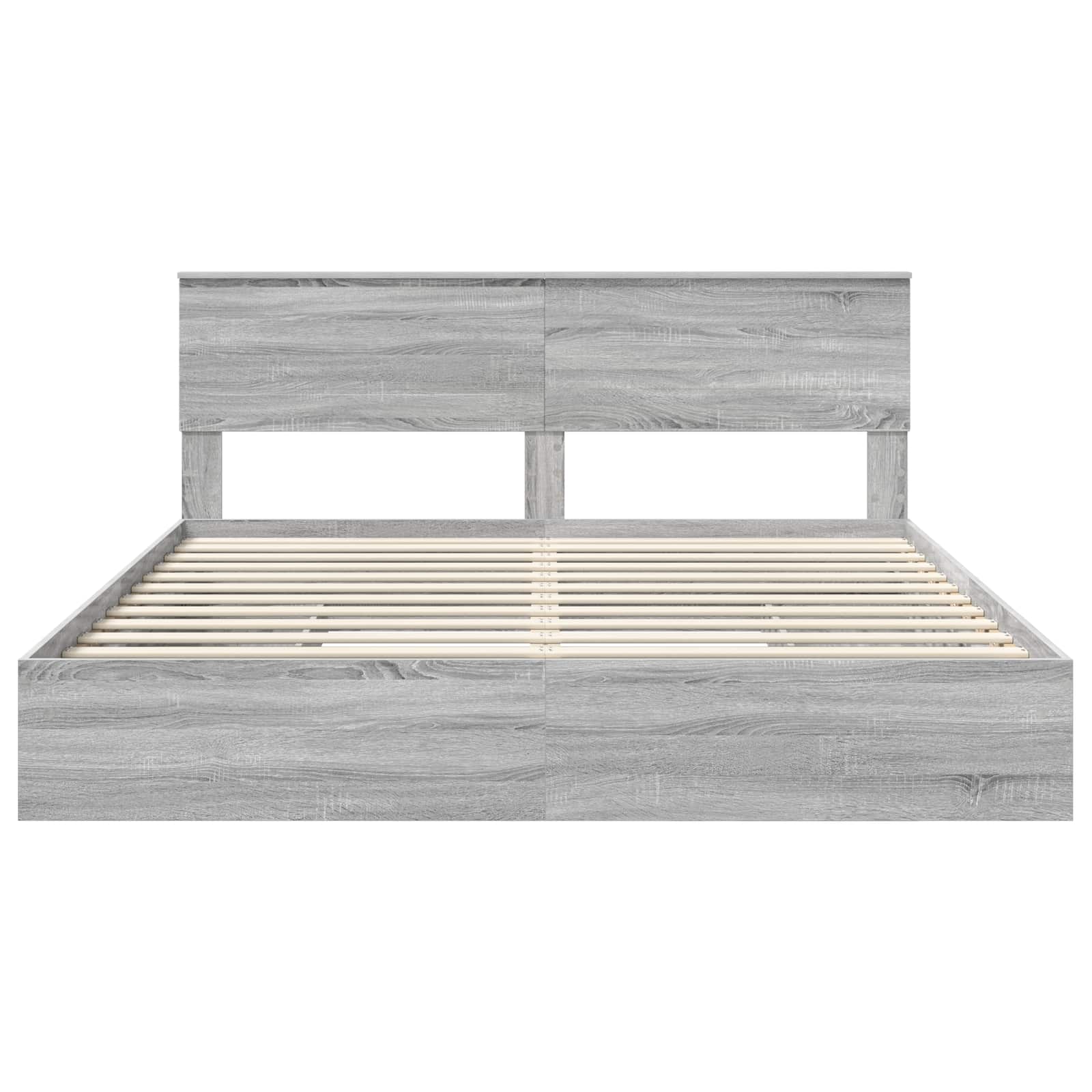 Lit de rangement gris 180 x 200 cm en panneau de bois - 8