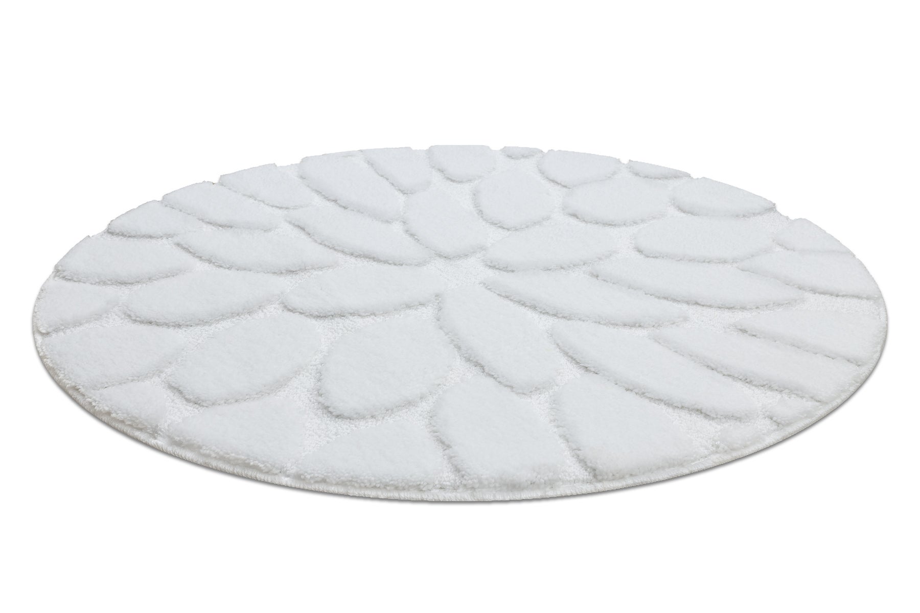 Tapis de salle de bain SUPREME cercle STONES, des pierres, antidérapant, doux - blanc cercle 100 cm - 2