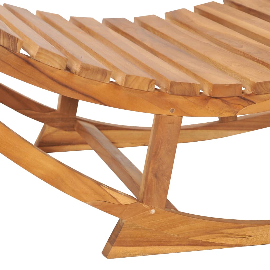 Transat chaise longue bain de soleil lit de jardin terrasse meuble d'extérieur 180 cm à bascule avec coussin bois de tec - 6
