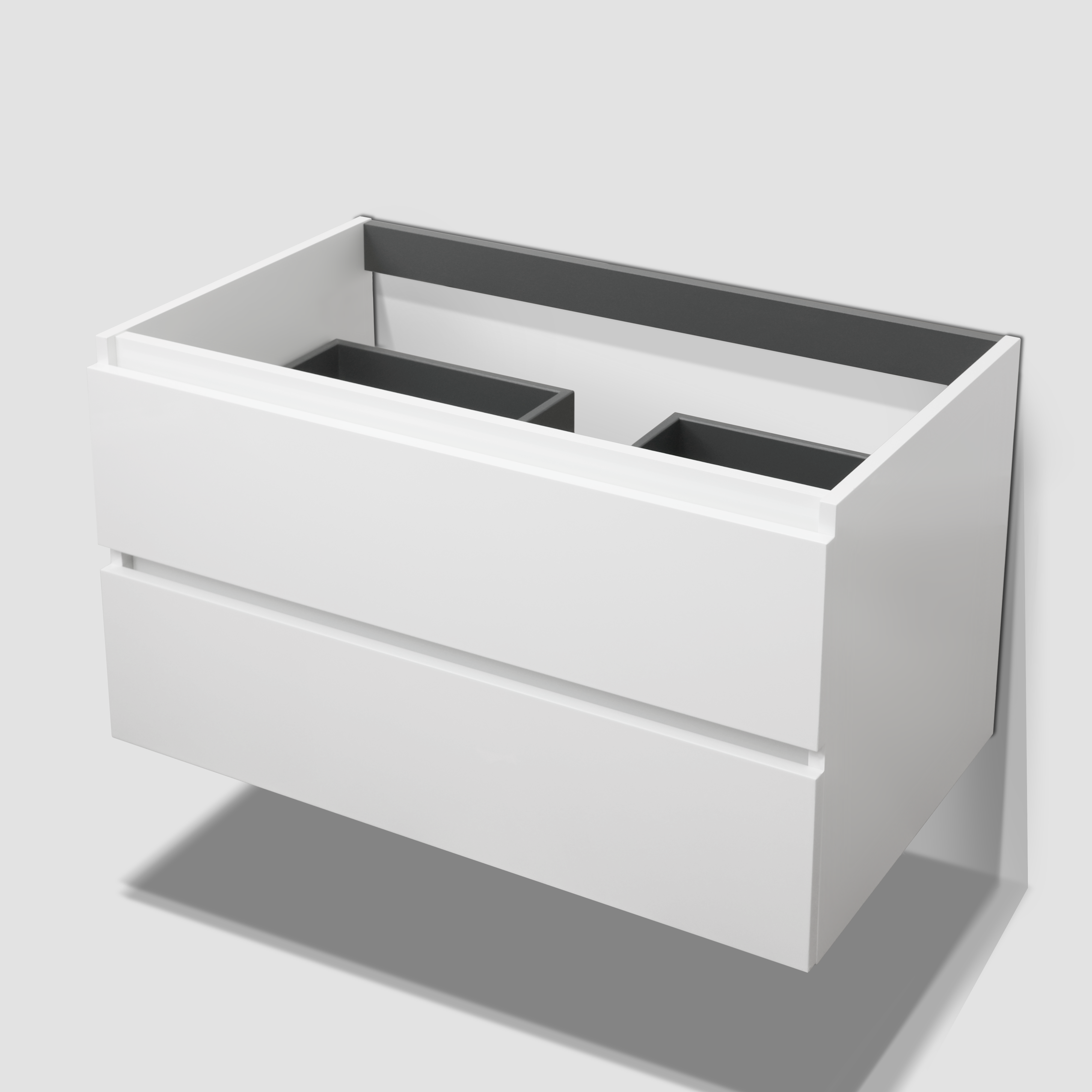 Feel Your Bath, Meuble de Salle de Bain PANTER Blanc 100 cm, 2 Tiroirs, Vasque Céramique Intégrée et Miroir Rond LED - 6