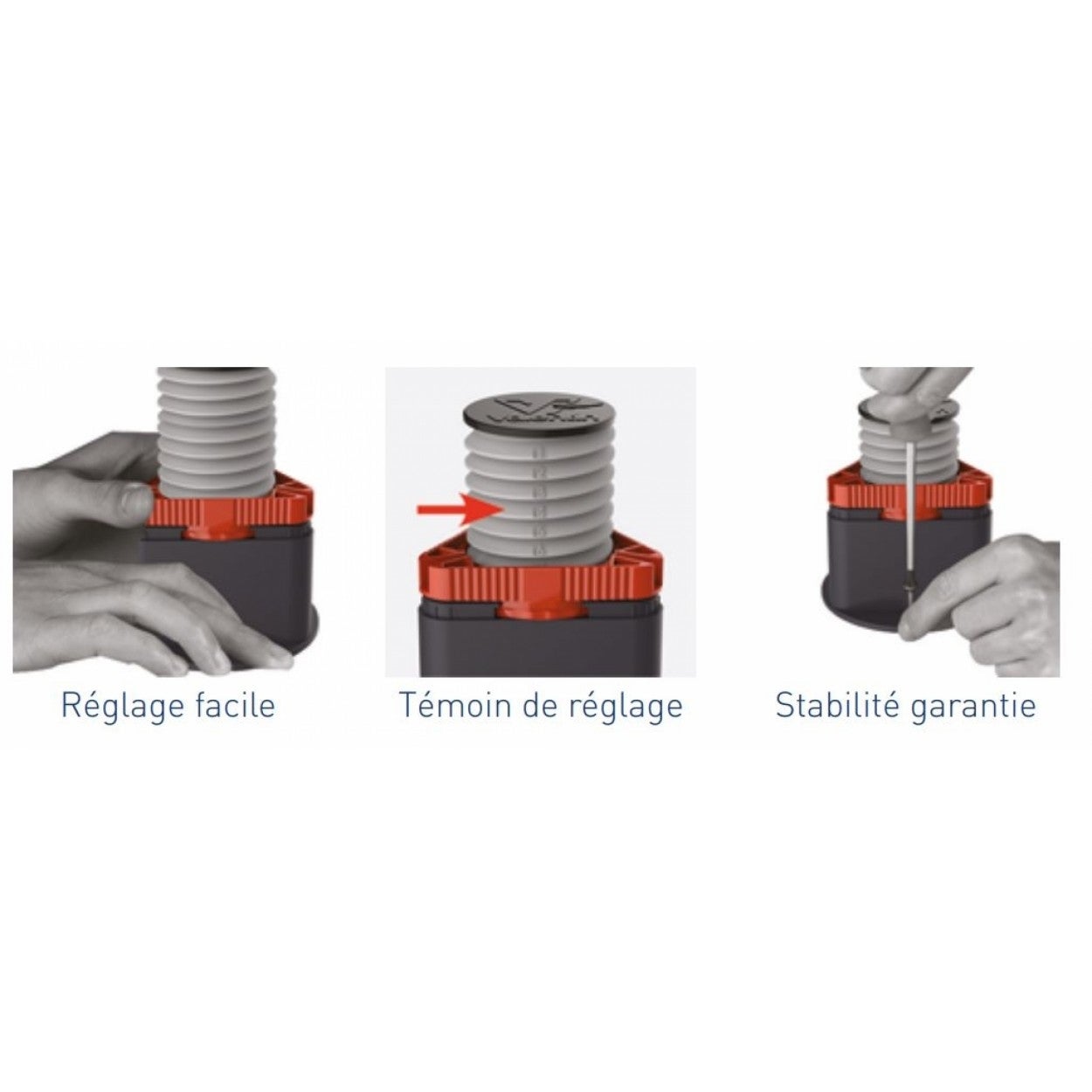 Juego de 4 patas para plato de ducha, CRICABAC FIT, regulables en altura de 65 a 110 mm - 4