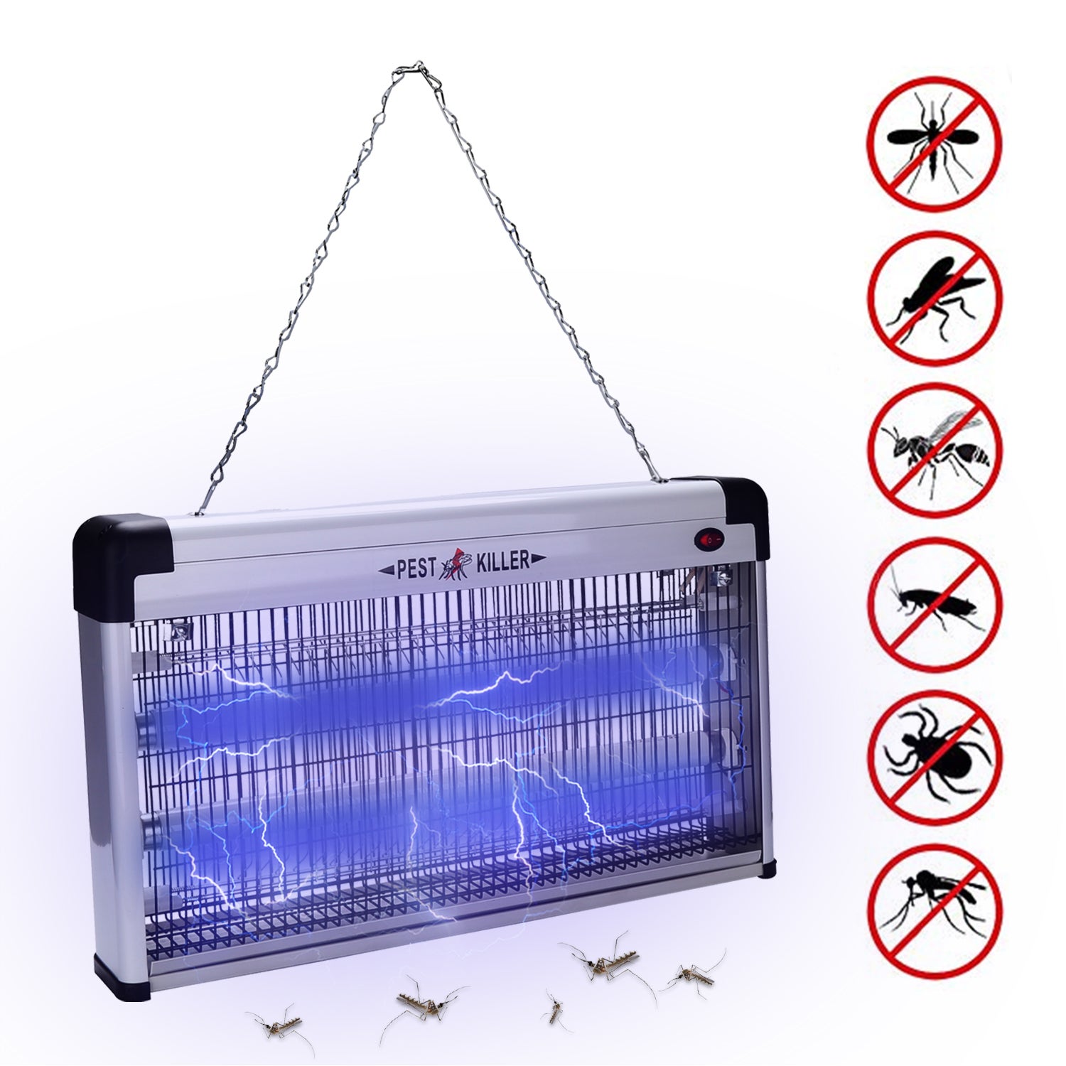 Piège à Mouches électrique UV Sans Fil Avec Plaques Adhésives - Pour Intérieur Et Extérieur