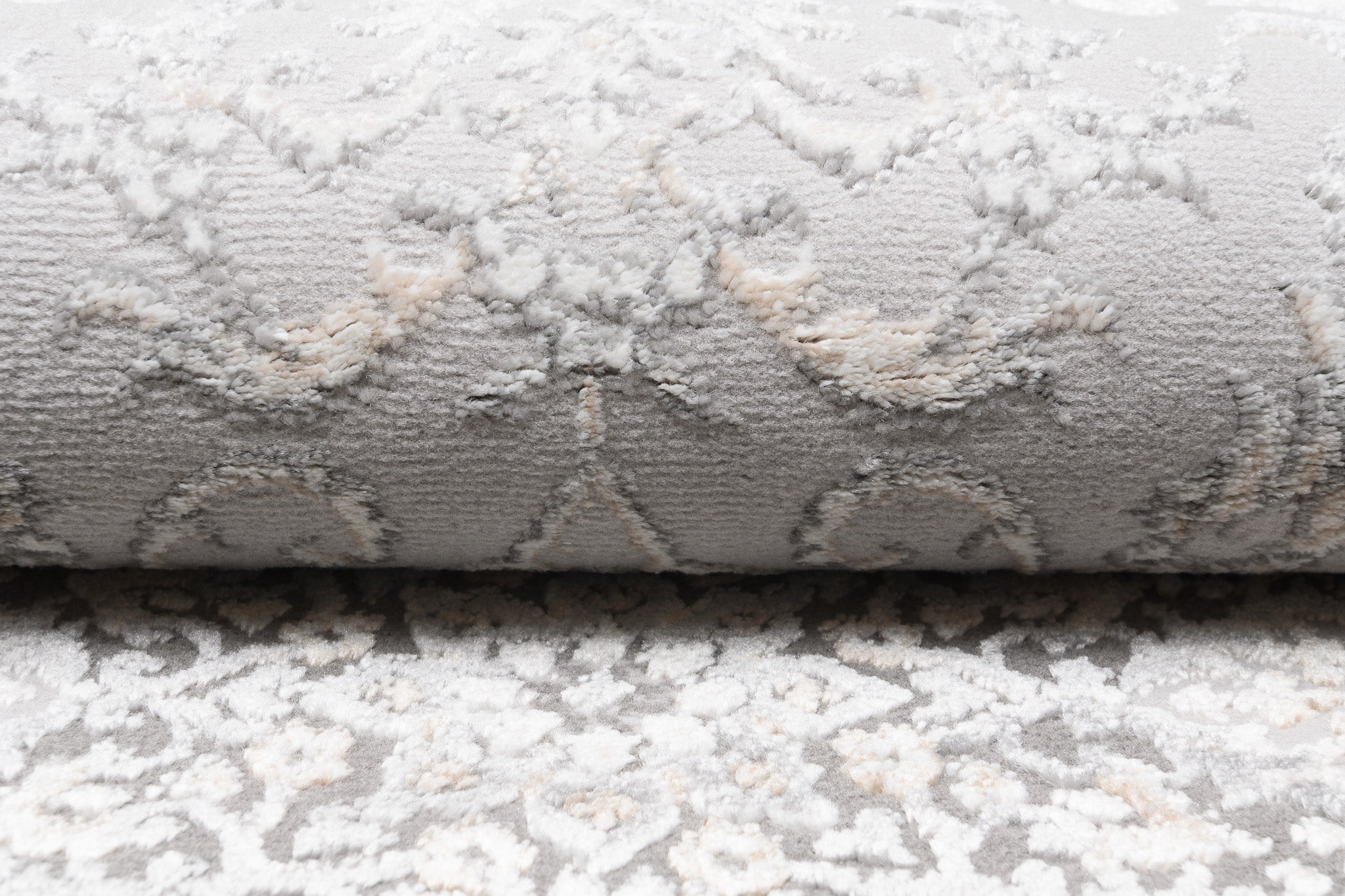 TAPISO Hera Tapis Salon Chambre Brillant Gris Crème Beige Vintage Médaillon Floral Ornamental Bordé Moucheté Effet 3D OEKO-TEX 80 x 150 cm - 4