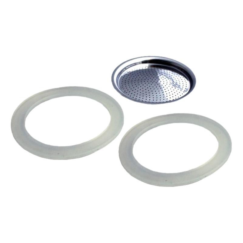 GEFU Emilio Cafetière Italienne 2 Tasses – Design Élégant Inox, Doseur à Sucrettes Intégré, Café Parfait à La Maison