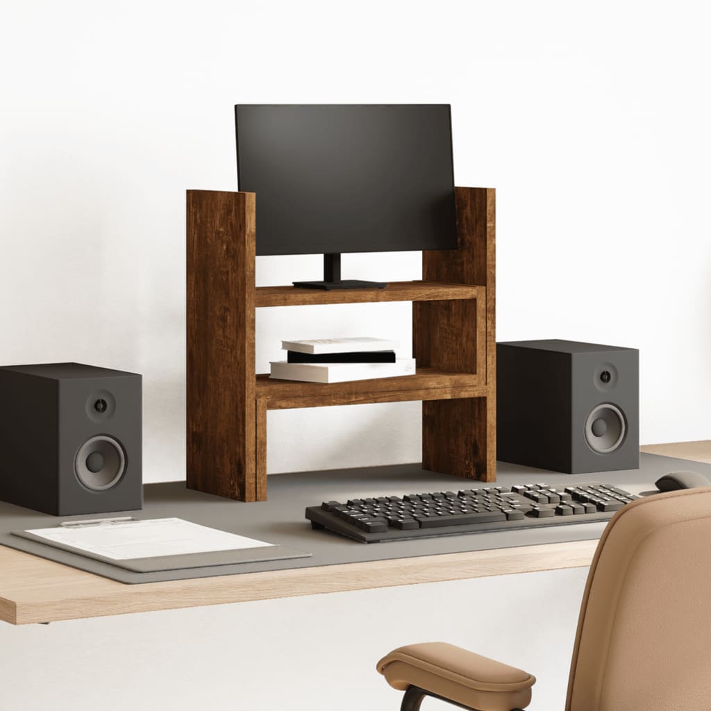 Mensola Da Scrivania Regolabile Con Morsetto - Organizer In Legno E Metallo, Per Ufficio E Casa - Foto 11