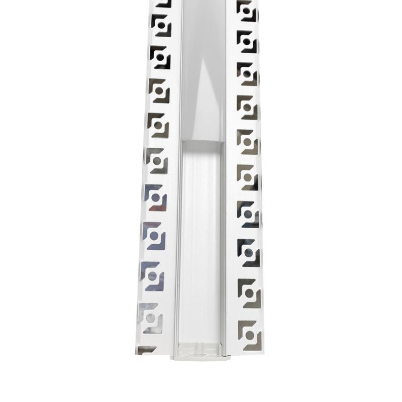 Profilé Aluminium encastré 2m pour Ruban LED Double Couvercle Blanc Opaque - SILAMP - 5