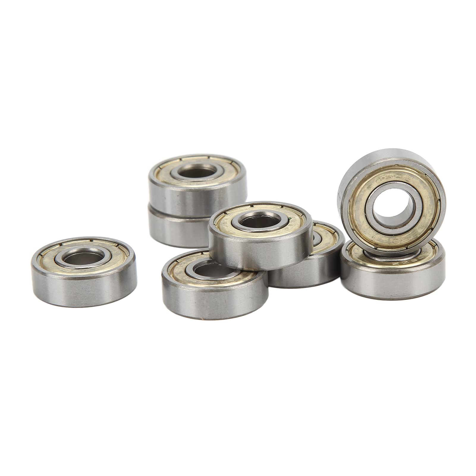 Zestaw 8 łożysk kulkowych uszczelnianych ze stali węglowej 608ZZ ABEC 11, 8 x 22 x 7 mm, do wrotek i desek do tańca