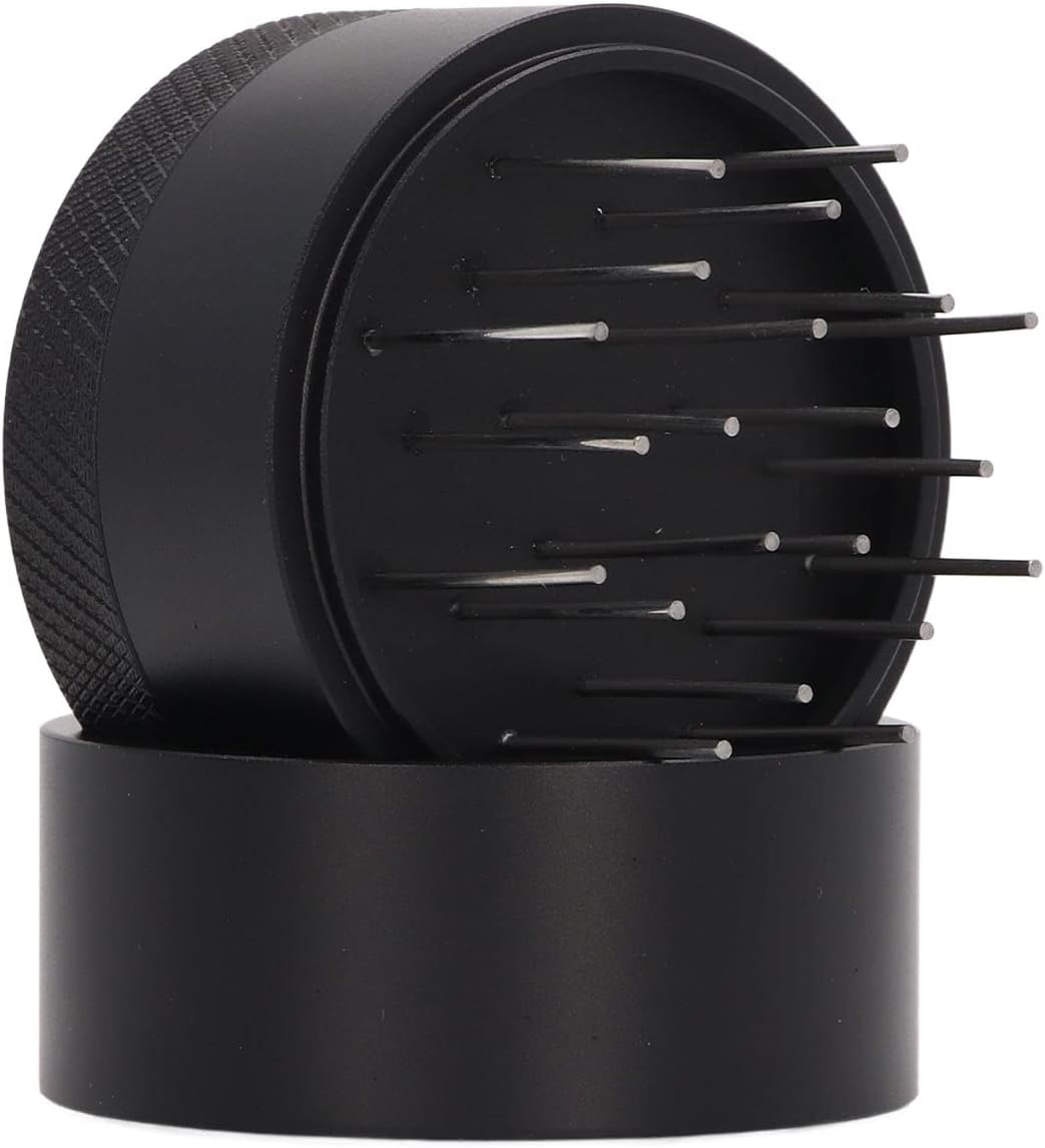 Agitateur Café Expresso 51mm Manche Bois - Tamper Distributeur Aiguilles Inox, Outil Mélange Poudre