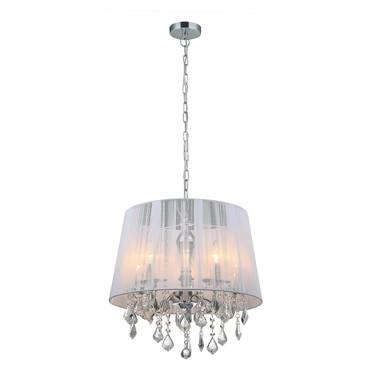 Lampa wisząca Cornelia chromowana biała 5 x E14 x 40W wym:110x45x45cm Italux