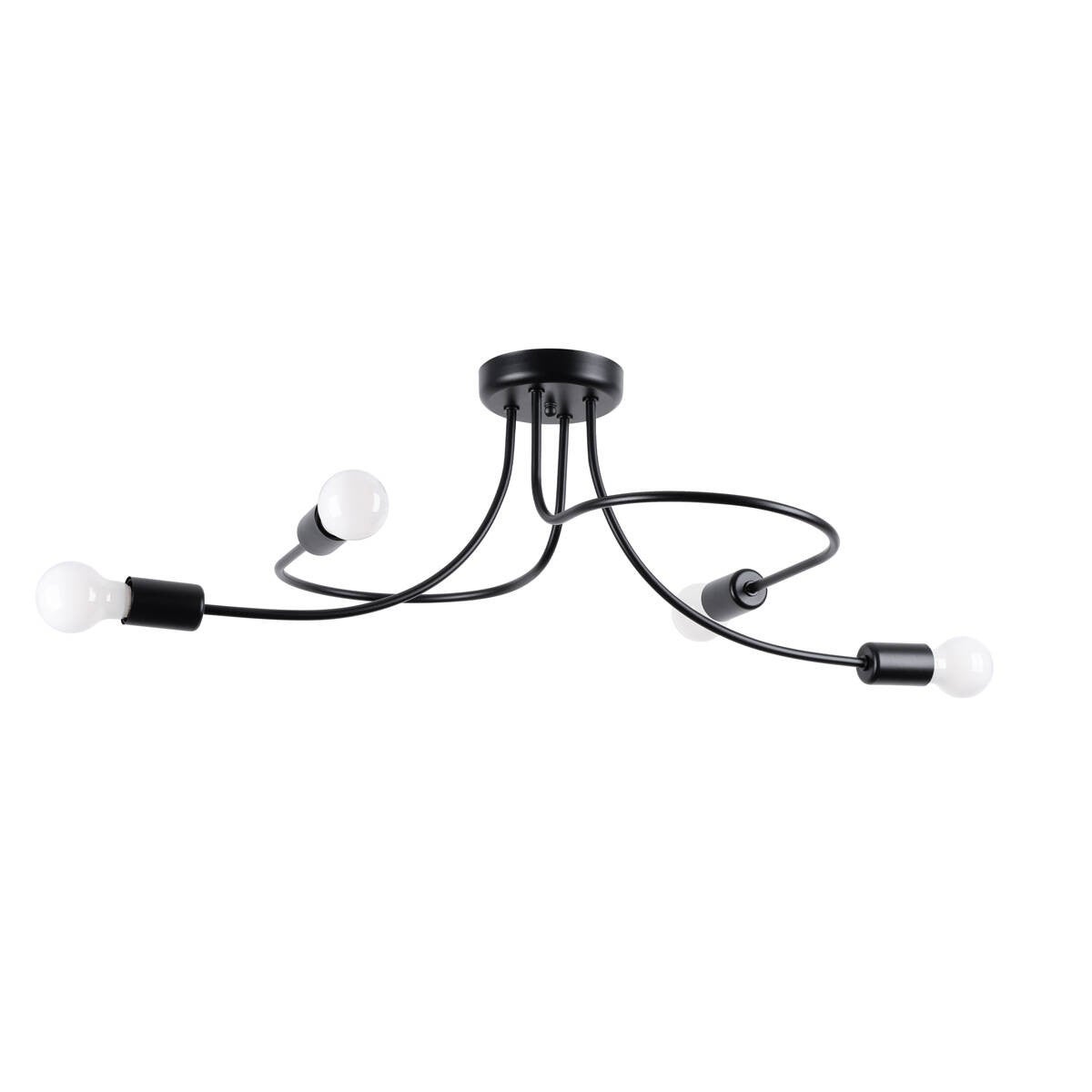 Lampa sufitowa wisząca Levar czarna 4xE27x15W industrialna wym: 32 x 75 x 47 cm metal Sollux Lighting