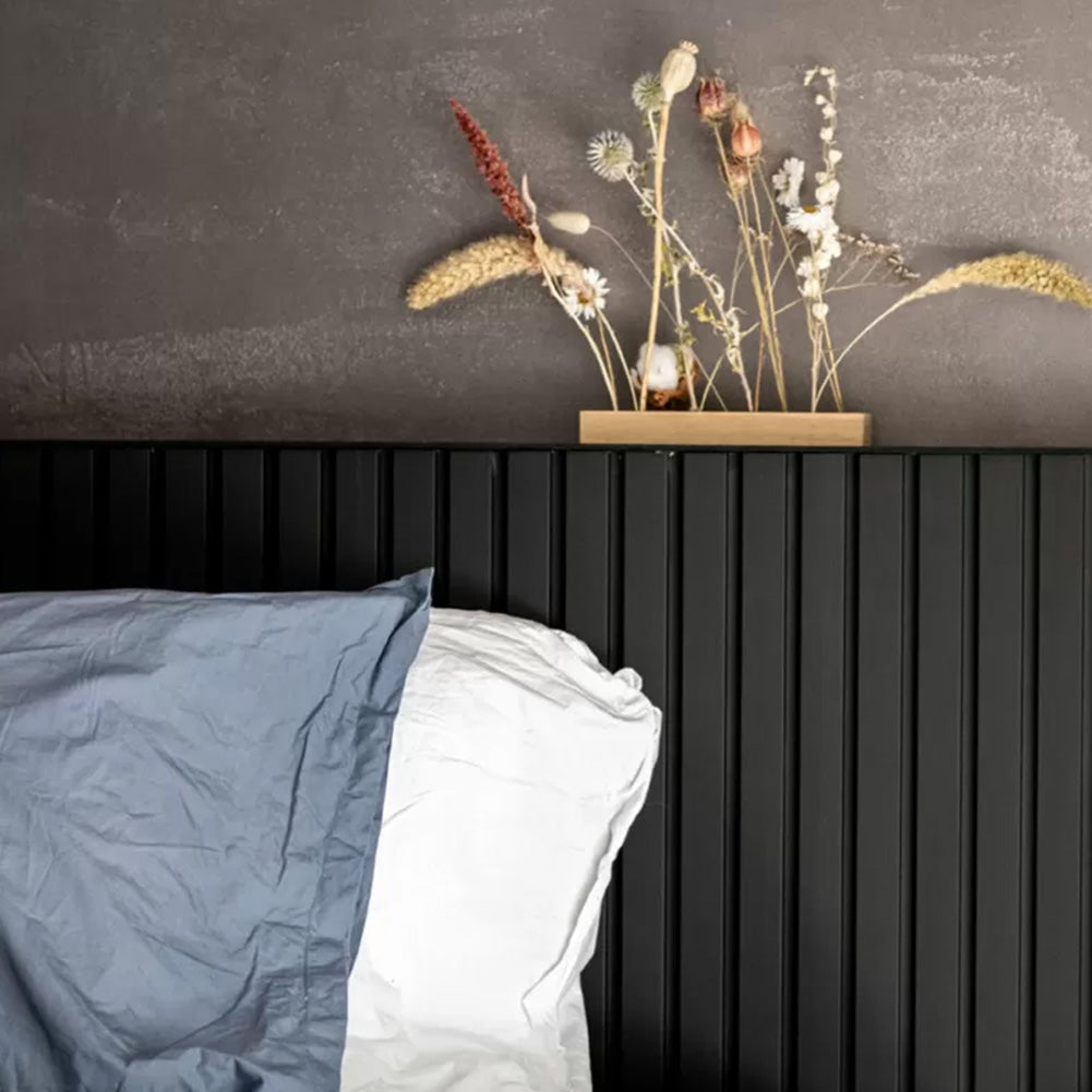 Lot de 2 demi-panneaux mural décoratif lamelles MDF noir sur fond noir 1250 x 287 x 20 mm-0,72 M2 PEFC 70% - 4