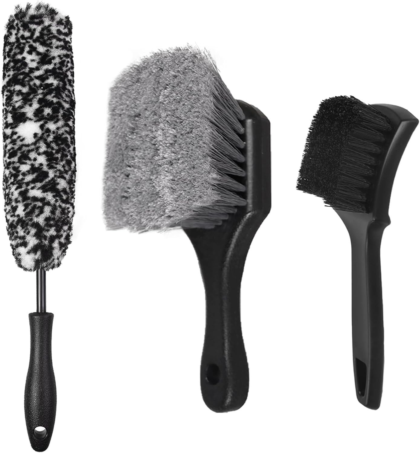 Ensemble de 5 brosses de nettoyage pour voiture avec poignées en Ensemble de 5 brosses de nettoyage pour voiture avec poignées en
