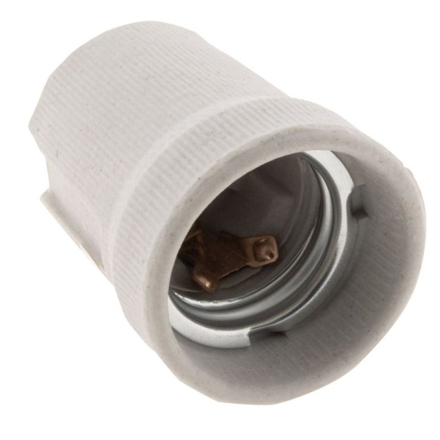 Douille E27 porcelaine à vis - Blanc - Zenitech
