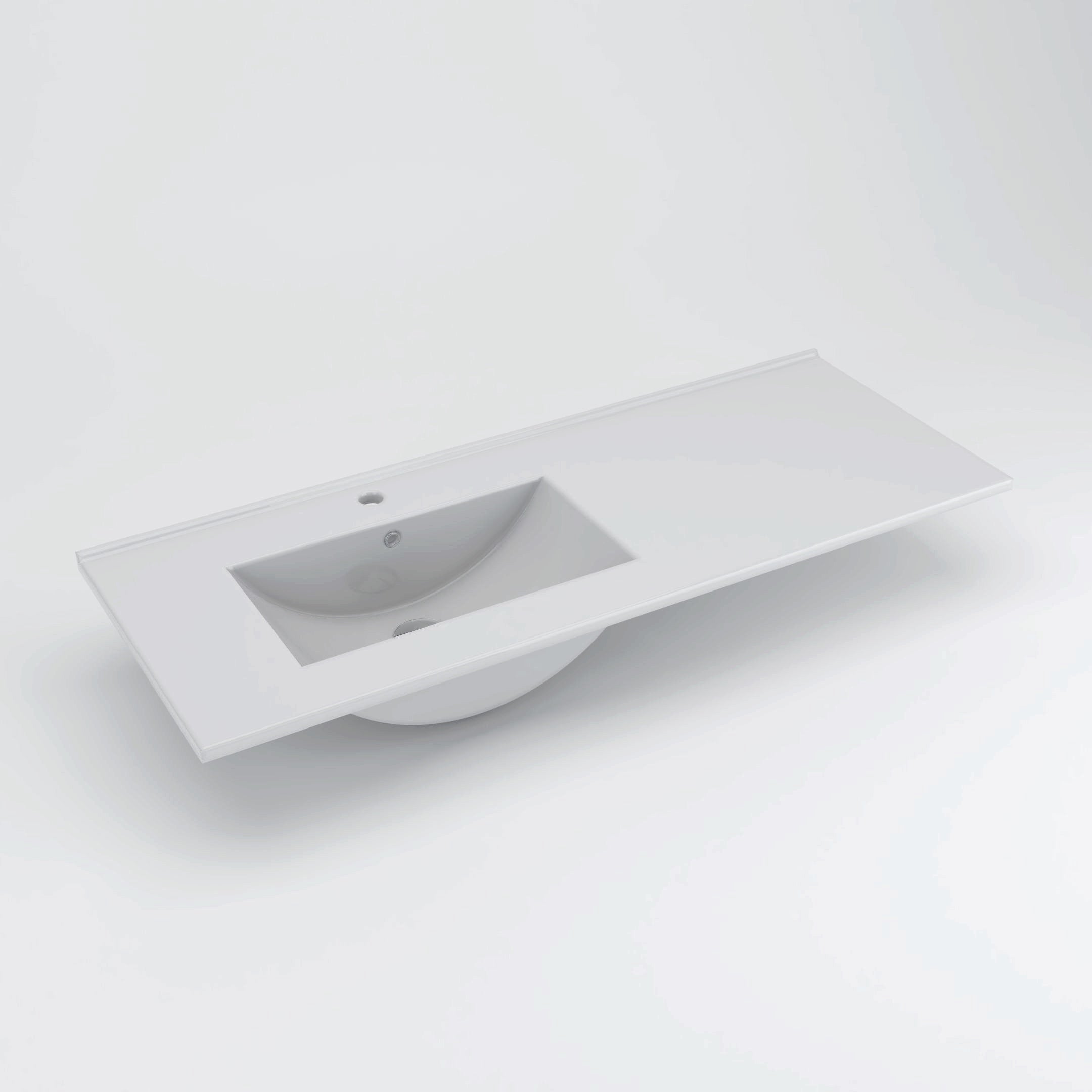 Meuble de salle de bain 120cm vasque déportée - 2 tiroirs et 2 niches - OLYMPE - cambrian (chêne) - 5