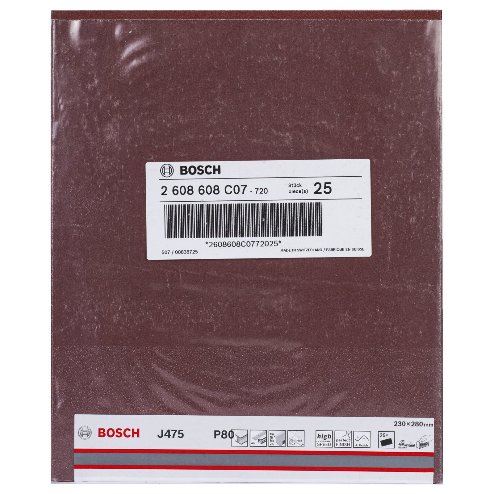 Bosch 25x papier ścierny J475 arkusz ścierny z tkaniny 230 x 280 mm 80 - 2608608C07 - 6