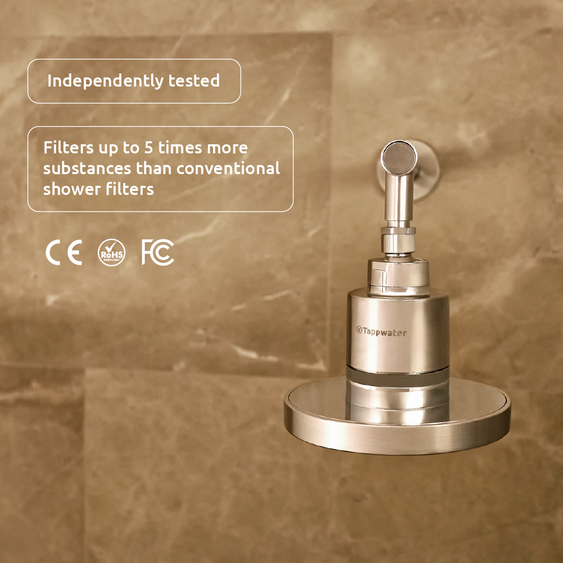 Tappwater ShowerPro Rain SMR – Pommeau de douche avec filtre. Filtre +70 substances. Avec technologie KDF-55 et SMR - 7
