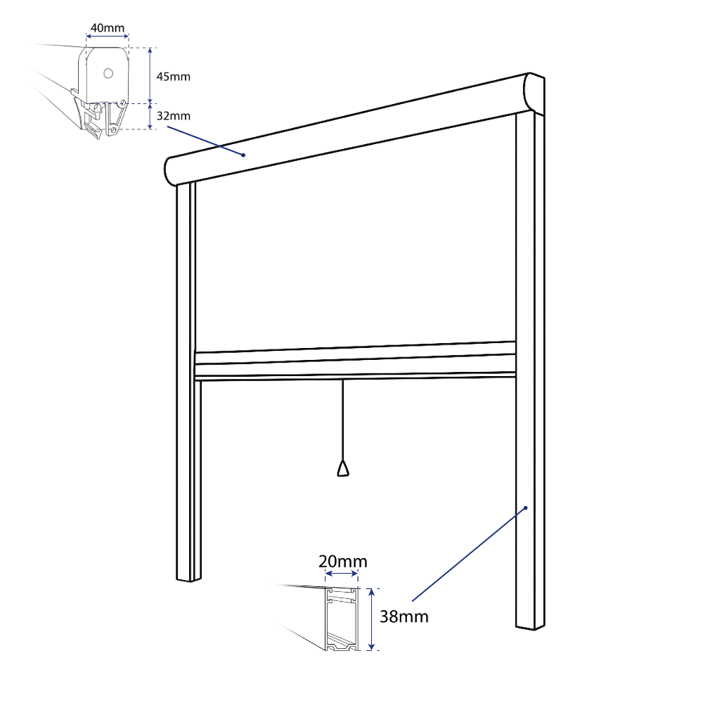 Moustiquaire 130x80 cm à enroulement vertical pour fenêtre PVC blanc – Eco – AVOSDIM - 6