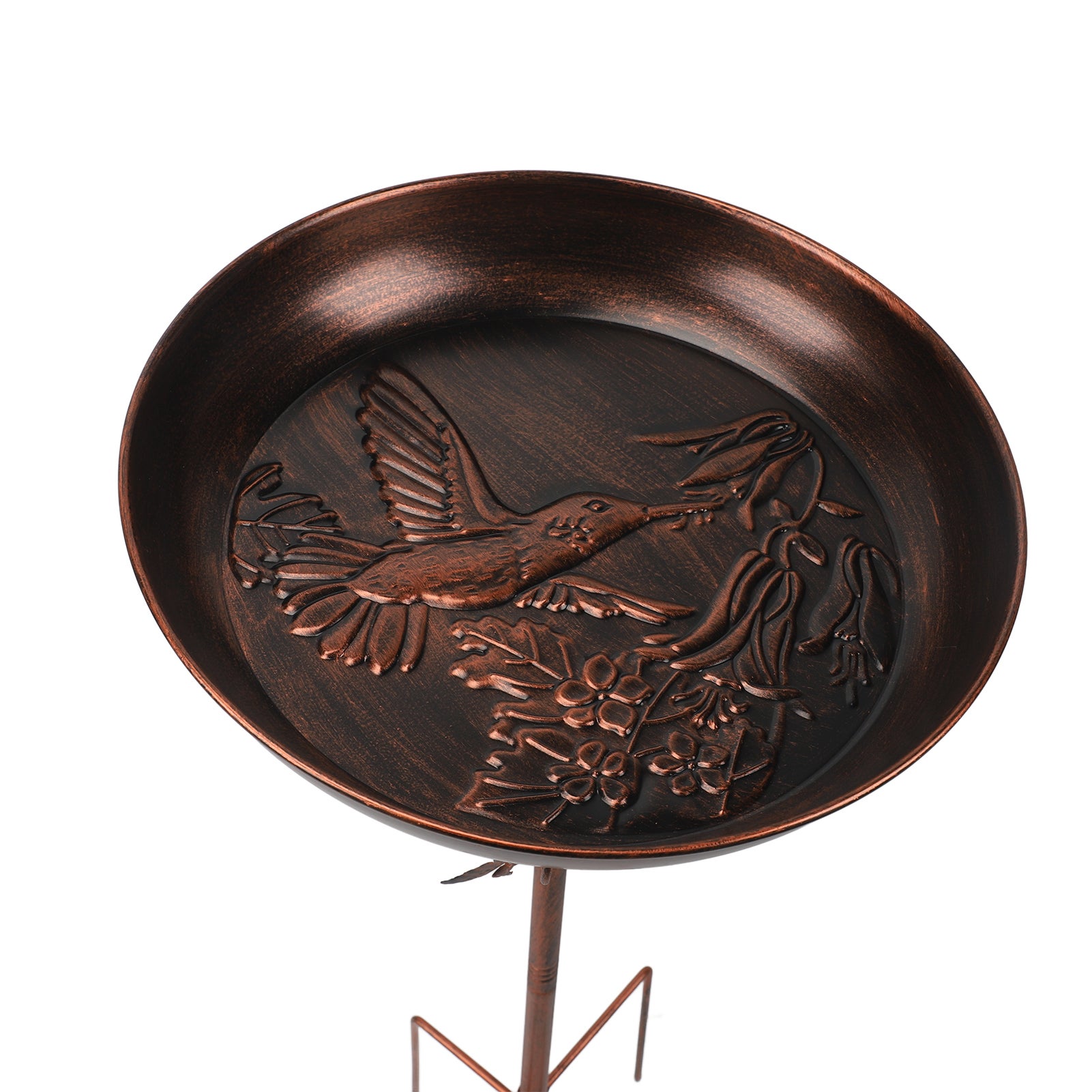 Vasca per uccelli in metallo vintage, a forma di anello, ideale per la decorazione di giardini esterni - 9