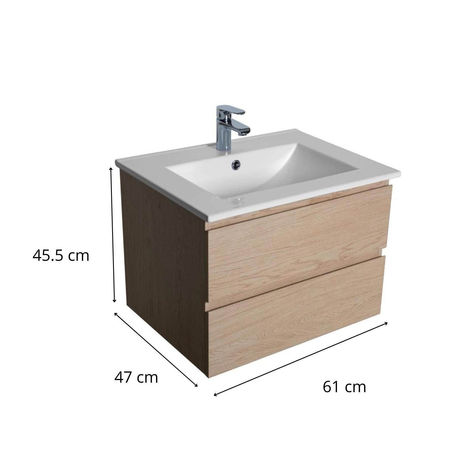 Meuble simple vasque 60cm SORRENTO + vasque - 3