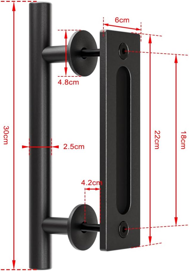 Manija de puerta de granero Manija de puerta corredera Manija de puerta de granero corredera 30cm - 2