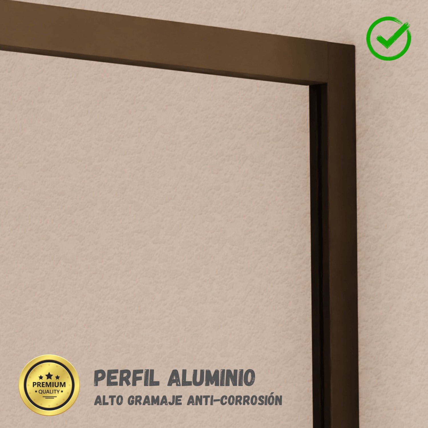 Mampara de ducha frontal corredera + fijo, con perfil inferior, Vidrio de seguridad 6mm antical, 133,5 a 138 cm x 195cm alto, REVERSIBLE, Negro - 2