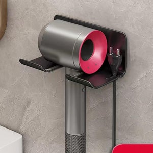 Support Sèche-Cheveux Mural Sans Percage Blanc - Porte Sèche Cheveux Adhésif Pour Maison Et Hôtel