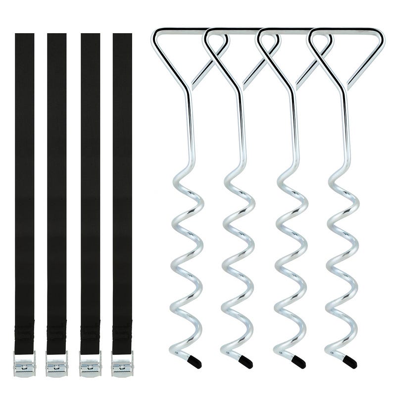 Kit di ancoraggio a pavimento per trampolino, altalena, ancoraggio a spirale con cinghie, ancoraggi per trampolino, ancoraggi in acciaio, 4 pezzi | Leroy Merlin Kit di ancoraggio a pavimento per trampolino, altalena, ancoraggio a spirale con cinghie, ancoraggi per trampolino, ancoraggi in acciaio, 4 pezzi | Leroy Merlin