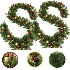 Lot De 2 Guirlandes De Sapin Artificiel Vert - Longueur 5,5 M Chacune, Flexible Et Coupable - Décoration Noël Intérieure/extérieure