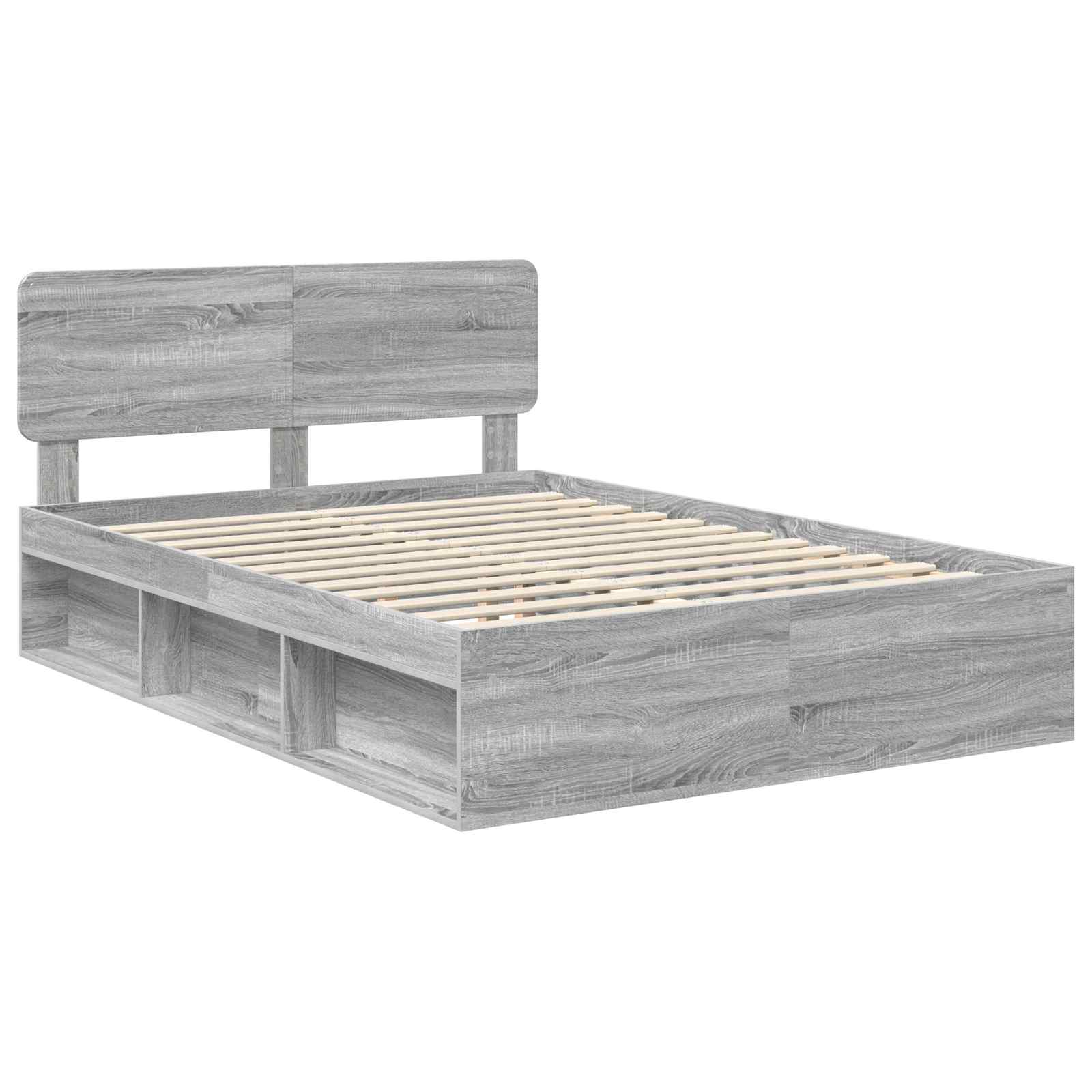 Cadre de lit Gris 140 x 200 cm Pin massif - 4
