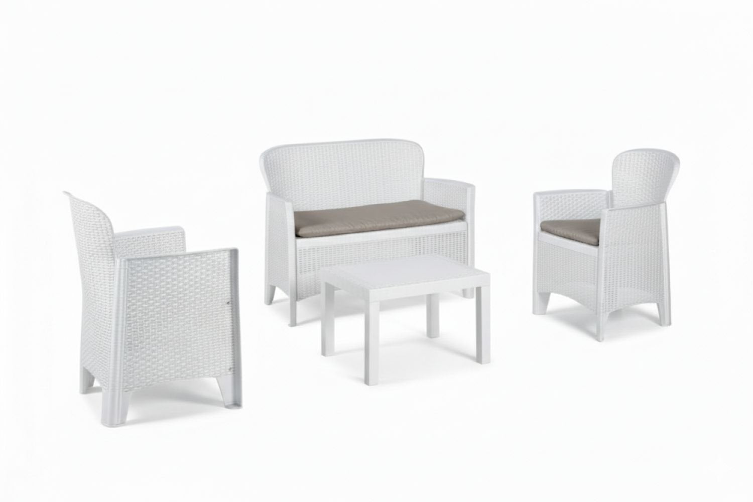 Salon bas de jardin en Plastique Blanc 4 personnes - 6