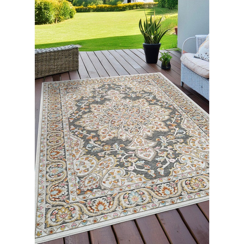 Tapis extérieur intérieur oriental multicolore - GRENADE 67 Noir - 160x230 cm - 3