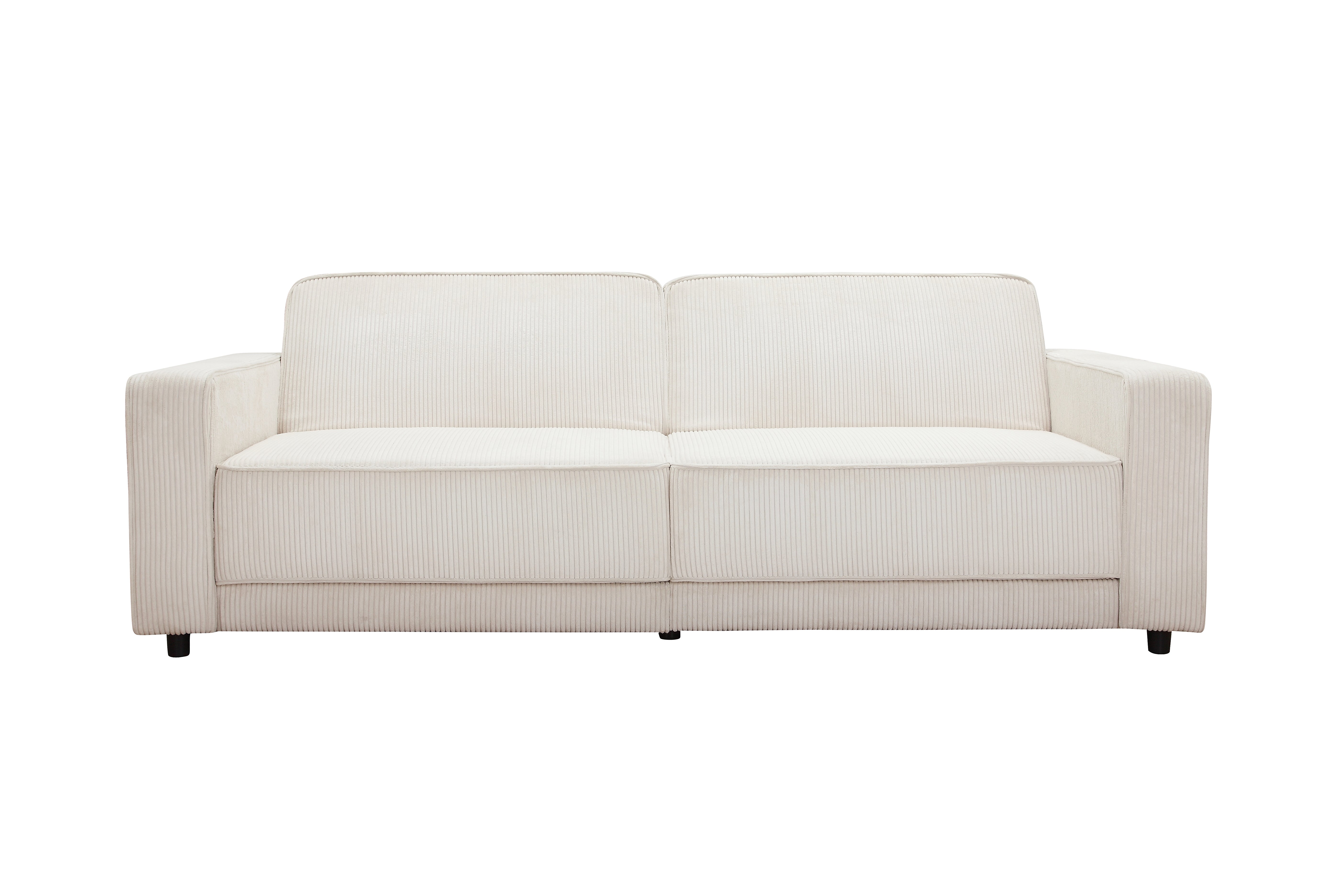LIGNE ROSET CANAPE convertible deux places en tissu crème. Usures