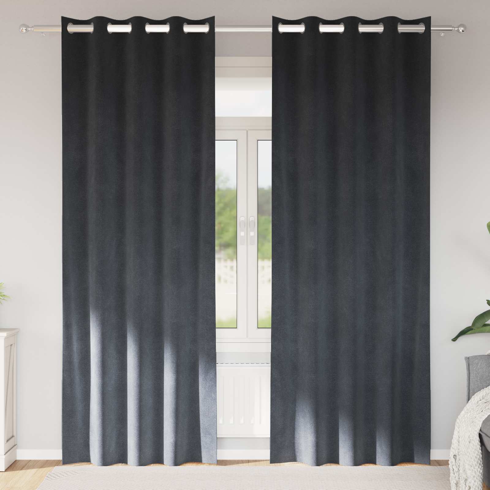 Zasłony zaciemniające 2 pcs Jasnoszary 140 x 225 cm Aksamit vidaXL