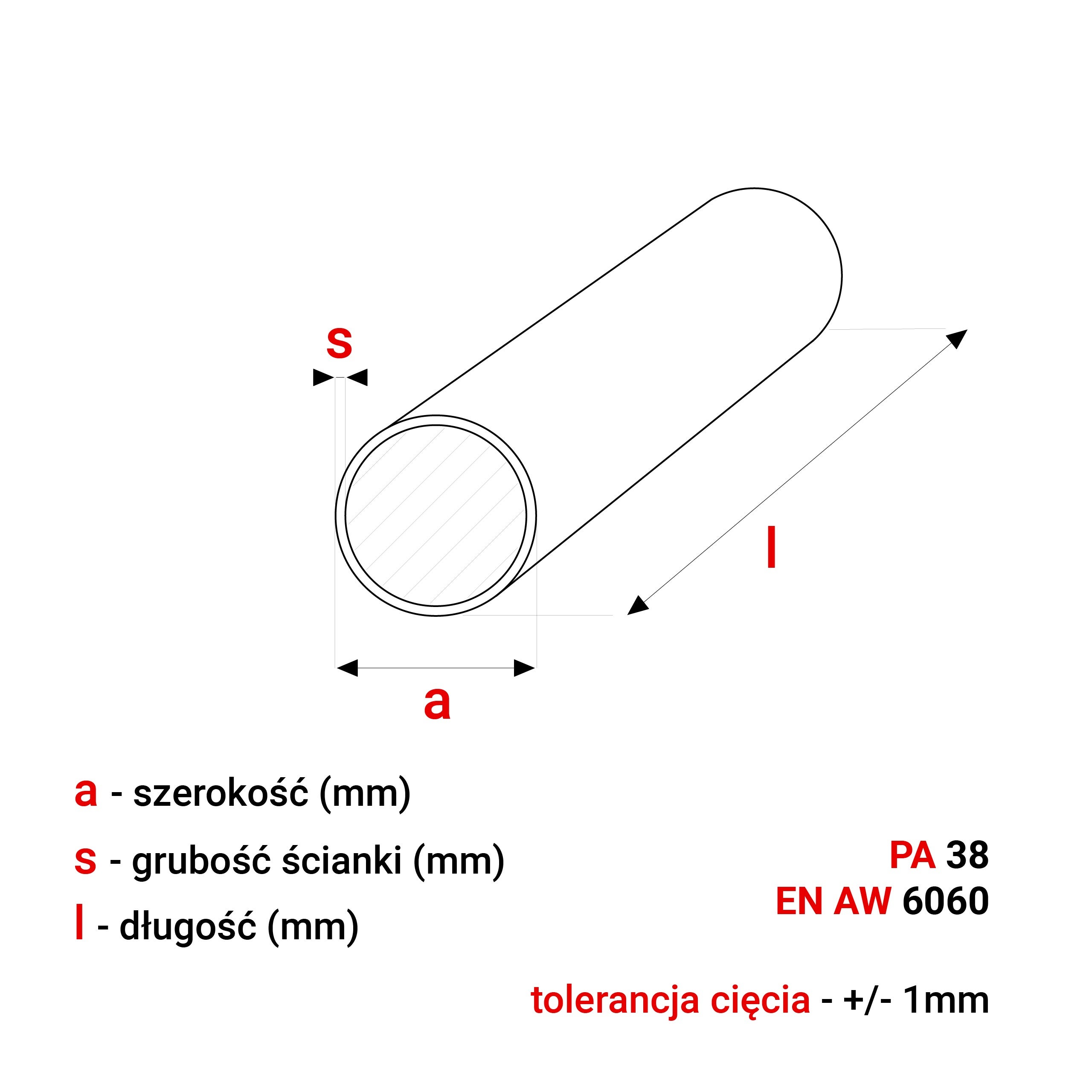 Rura Aluminiowa Okrągła 12x1mm fi 12 370cm Rurka Aluminium+Cięcie na wymiar - 2
