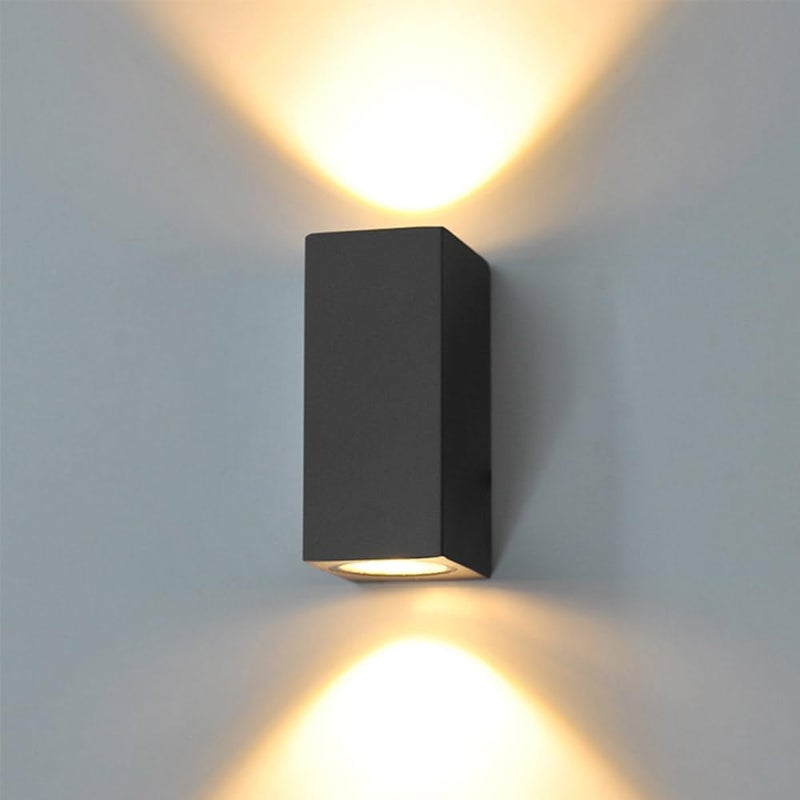 Czarna lampa ścienna, 1 sztuka, stopień ochrony IP65, uchwyt na żarówkę GU10, odpowiednia do przedpokoju i korytarza, żarówka nie jest dołączona.